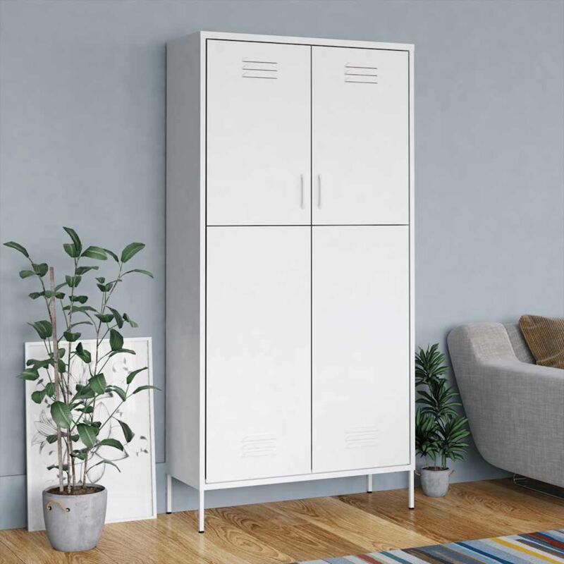 vidaXL Garde-robe Blanc 90x50x180 cm Acier336251