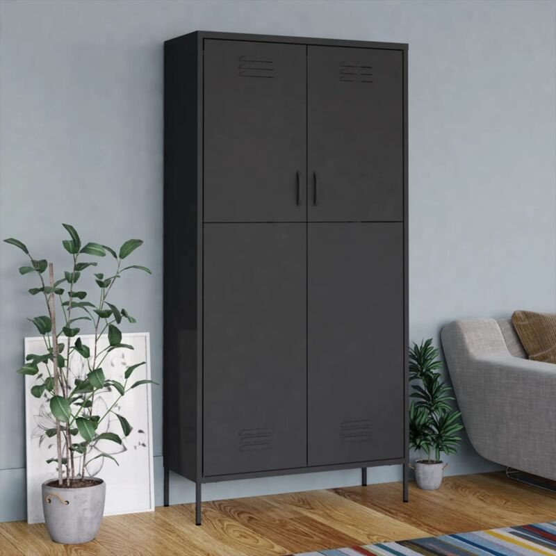 Garde-robe Anthracite 90x50x180 cm Acier Vidaxl
