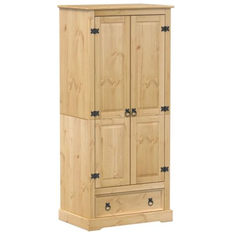Garde-robe，Armoire Corona 76x50x170 cm bois de pin massif CFW53859