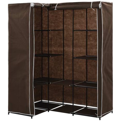 Garde-robe，Armoire d'angle Marron 130x87x169 cm CFW53867