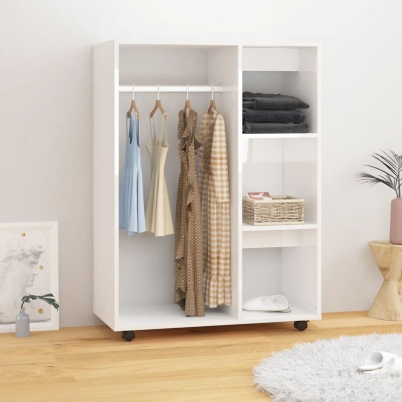 Garde-robe,Armoire de Rangement Blanc brillant 80x40x110 cm Bois d’ingénierie CFW48317