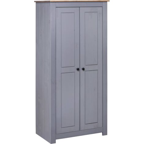 Garde-robe,Armoire de Rangement Gris 80x50x171,5 cm Pin massif Assortiment Panama CFW20916