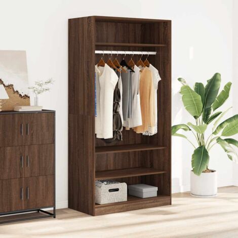Garde-robe，Armoire de Rangement，Étagères Vêtements chêne marron 100x50x200 cm bois d'ingénierie VDVM844870
