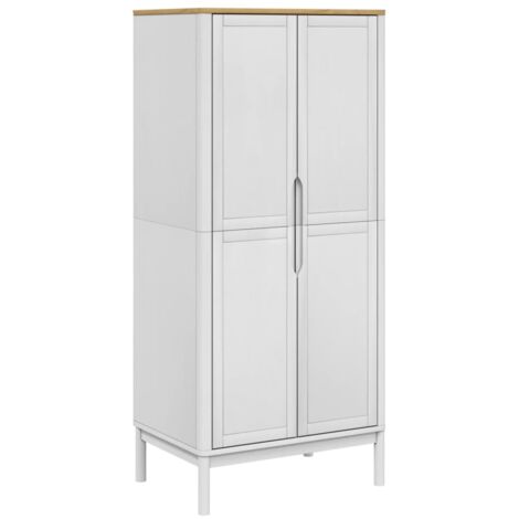 Garde-robe,Armoire FLORO blanc 77x53x171 cm bois massif de pin CFW53876
