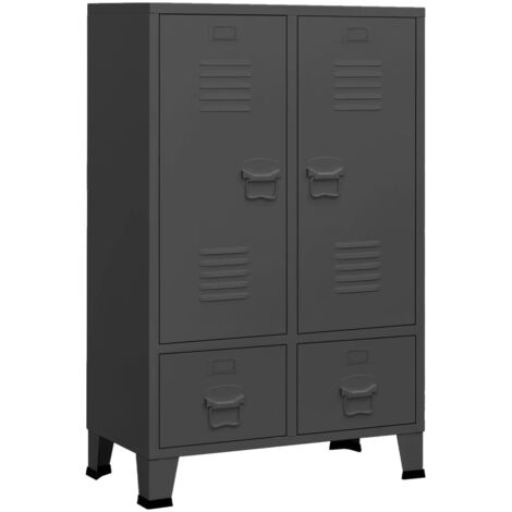 Garde-robe，Armoire industrielle Anthracite 67x35x107 cm Acier CFW53903