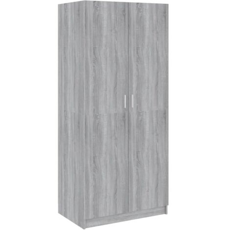 Garde-robe，Armoire Sonoma gris 80x52x180 cm Bois d'ingénierie CFW53951