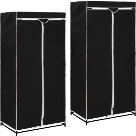 Garde-robes  Armoire de Rangement  Armoire de vêtements Penderie 2 pcs Noir 75x50x160 cm VXN3905