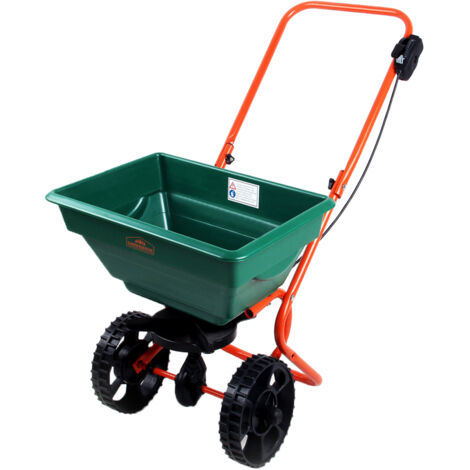 Gardebruk Carretilla esparciadora manual de 25 litros Esparcidor de semillas gravilla sal abono Abonadora todoterreno