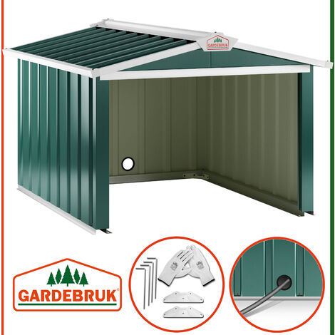 GARDEBRUK® Garaje para Robot Cortacésped Metal Resistente a la Intemperie 4x Anclaje al Suelo Cobertizo Caseta Exterior Jardín Satteldach Grün (de)