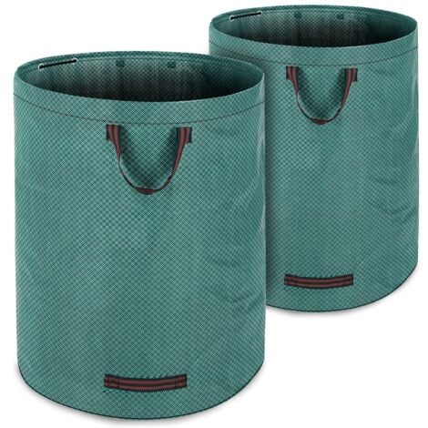 GARDEBRUK® Gartenabfallsack je 280 Liter 50 kg Belastbarkeit doppelte Nähte 3 stabile Griffe robust abwaschbar Garten Rasensack Gartentasche Laubsack 2x Laubsack
