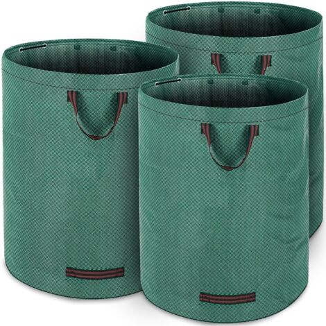 GARDEBRUK® Sacos para Desechos de Jardín 280L hasta 50Kg 77x67 3 Asas Bolsa de Jardinería Plegable Doble Costura Hidrófuga 2x Laubsack (de)