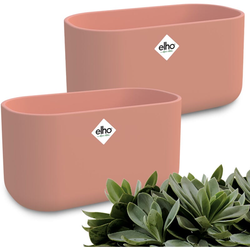 Gardebruk - Set de Jardinières b.for soft duo Rose ovale pot de fleur 3,7L bac à fleurs balcon pour jardin terrasse cache-pot Set de 2