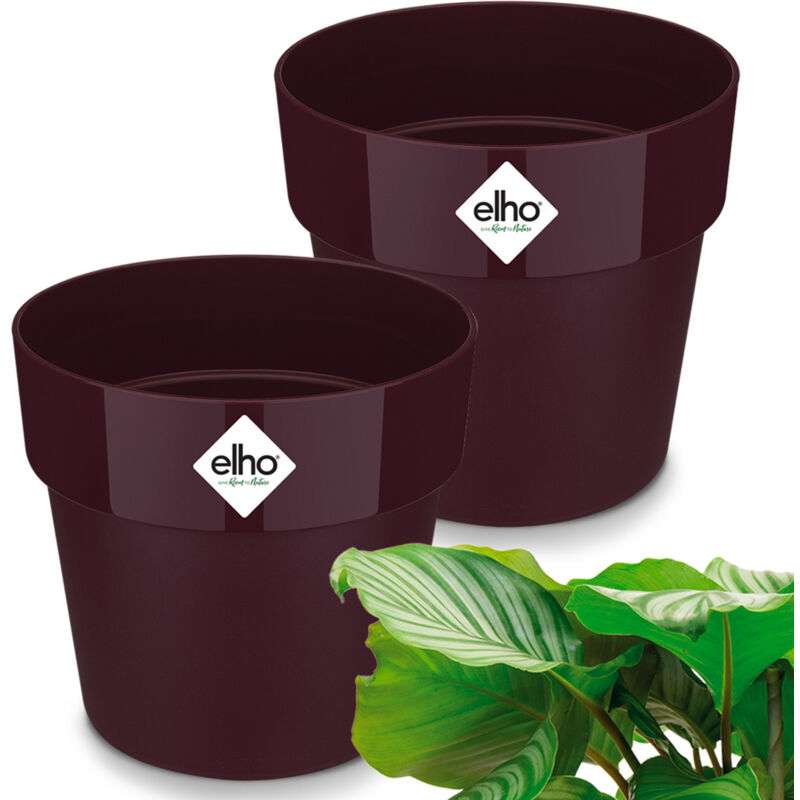 GARDEBRUK® Set de pot de fleurs b.for original Mûre 35x32 cm Rond Cache-pot Pots de fleurs Pot de plantes Jardin Balcon Set de 2