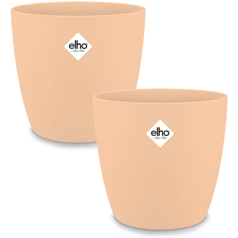 Gardebruk - Set de Pots de fleurs brussels Pêche Rond pot de fleur 3,3L bac à fleurs balcon pour jardin terrasse décoration cache-pot Set de 2