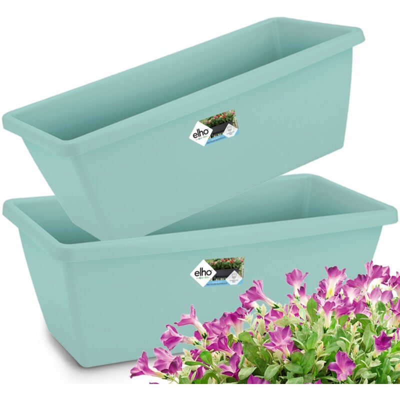 Gardebruk - Sets de pots de fleurs loft urban Mint Support pour balcon 40x16x19 cm Réctangle Cache-pot pour plantes Jardinière Set de 2