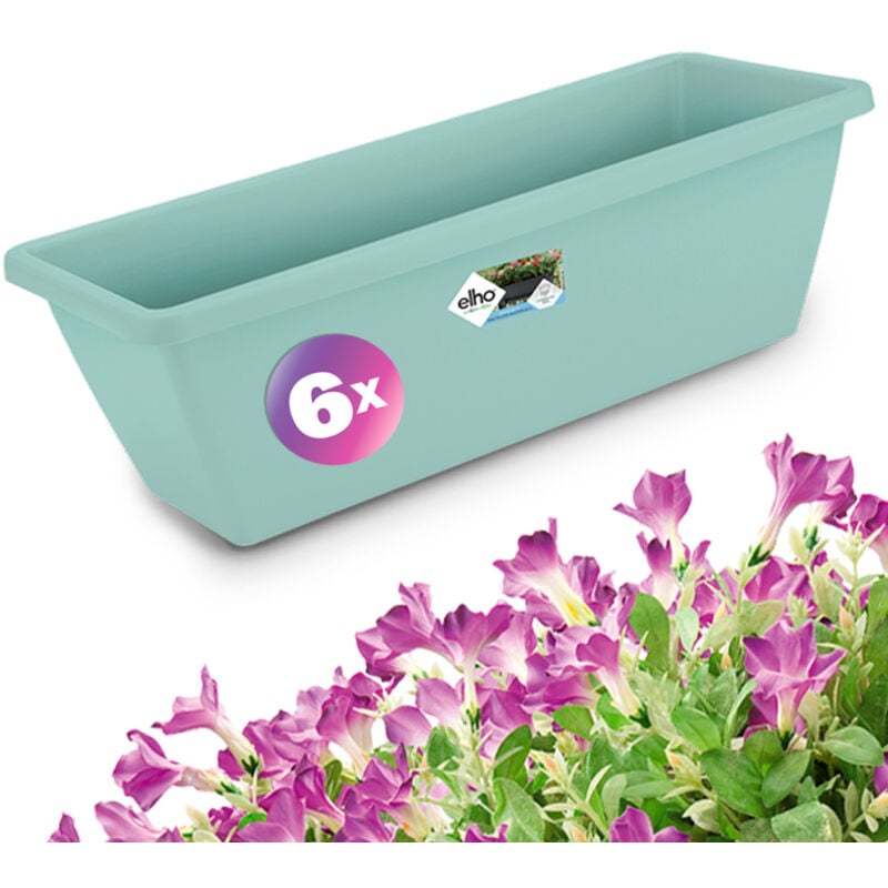 Gardebruk - Sets de pots de fleurs loft urban Mint Support pour balcon 40x16x19 cm Réctangle Cache-pot pour plantes Jardinière Set de 6