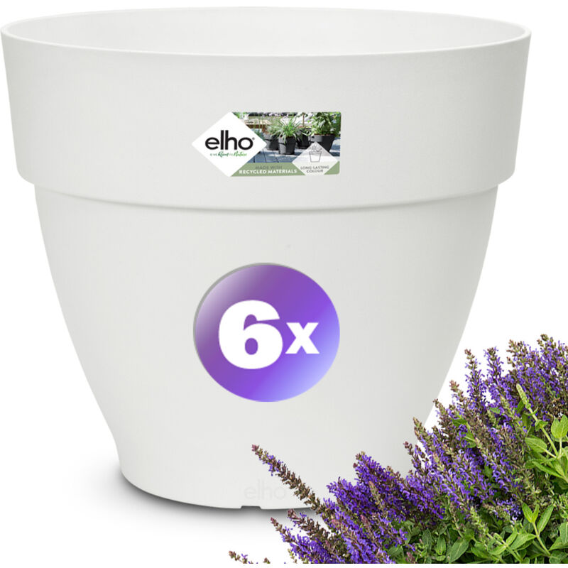 Gardebruk - Sets de pots de fleurs vibia campana Blanc 20x17cm rond Cache-pot Pot à plantes plastique Caisse à fleurs Set de 6