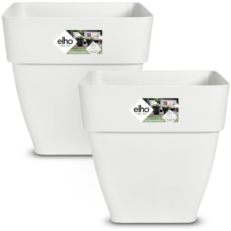 Gardebruk - Sets de pots de fleurs vibia campana Blanc 36x35x36cm Cache-pot Pot à plantes plastique Jardinière Balcon Jardin Set de 2