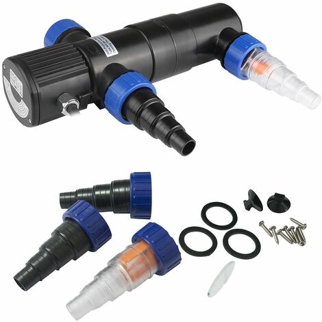 GARDEBRUK® Teichklärer 11 Watt 5m Kabel 3 Anschlussadapter Gartenteich Aquarium UVC Klärer Lichtfilter Wasserklärer Algenvernichter Wasseraufbereiter UV