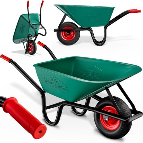 Gardebruk Wheelbarrow 100 L 250 kg Load Capacity Pneumatic Tyres Strong Synthetic Material Transport Trolley For Gardening And Construction Site