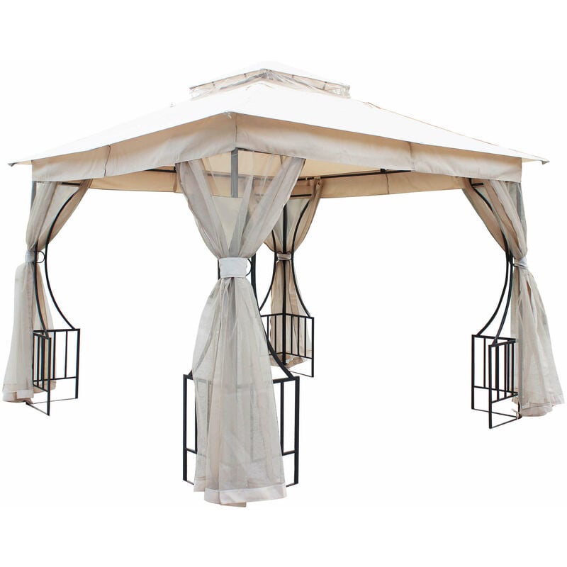 Defibrico - Garden 3x3 mt du jardin en acier avec eau de diamant - couvercle polyester-répartiteur