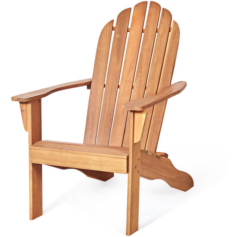 Garden Adirondack Chair Acacia Wood Patio Adirondack Chair w/ Slatted Seating