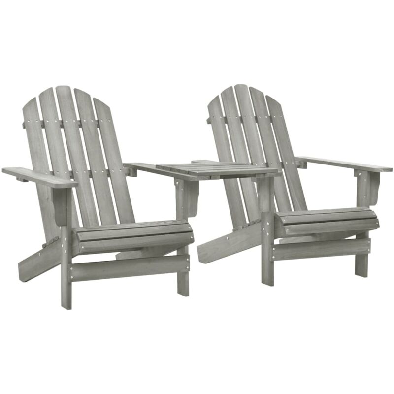Garden Adirondack Chair Solid Fir Wood Grey Vidaxl