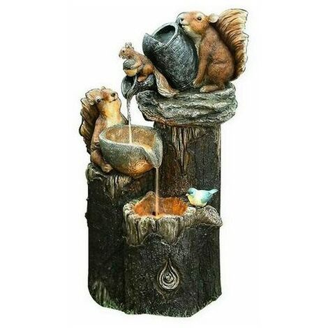Garden Animal Statue Solar Fountain Led Light Garden Art Deco Outdoor Garden Sculpture (A)