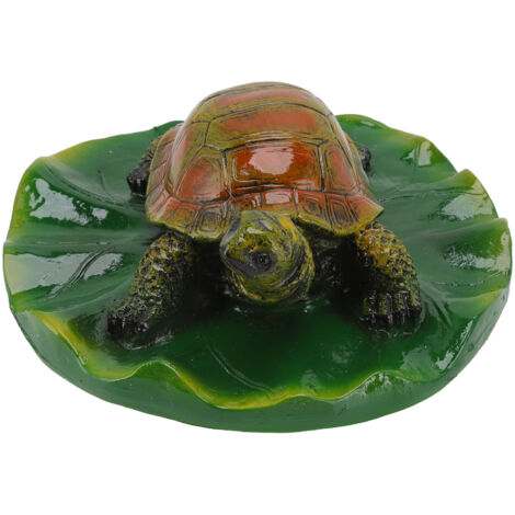 Garden Animals Statues Cute Vivid Synthetic Resin Outdoor Garden Animal Figurines for Patio Terrace Home Office Space Lotus Leaf Tortoise