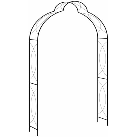 Garden Arch Black 150x34x240 cm Iron vidaXL
