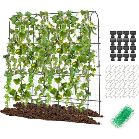 Garden Arched Trellis 180 x 180cm U-Shaped Tall Cucumber Trellis-Black