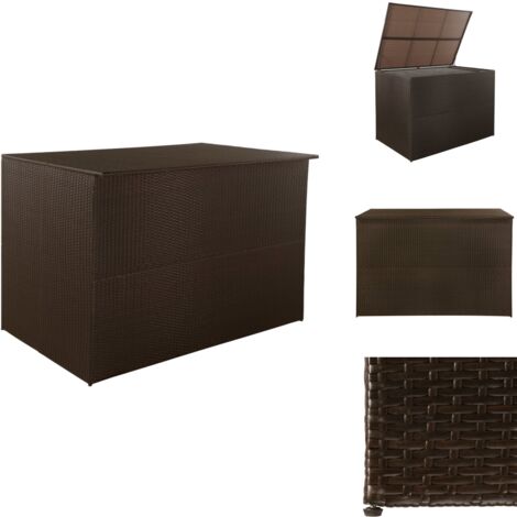 Garden-Auflagenbox Braun 150x100x100 cm Poly Rattan - Gartenbox - Outdooraufbewahrung - Stauraum - Gartenmöbel - Polyethylen