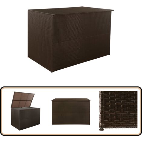Garden-Auflagenbox Braun 150x100x100 cm Poly Rattan - Gartenbox - Outdooraufbewahrung - Stauraum - Gartenmöbel - Polyethylen