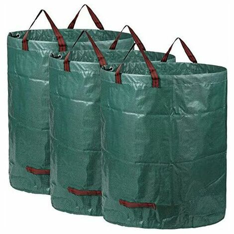 Garden Bags 3x300L, Heavy Duty Garden Waste Bags, Waterproof Heavy Duty Large Bags with Handles, Foldable and Reusable…