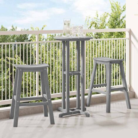 Garden Bar Set 3 pcs Light grey HDPE vidaXL
