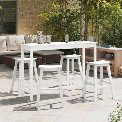 Garden Bar Set 4 pcs White HDPE vidaXL