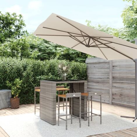 Garden Bar Set  Grey, Black vidaXL