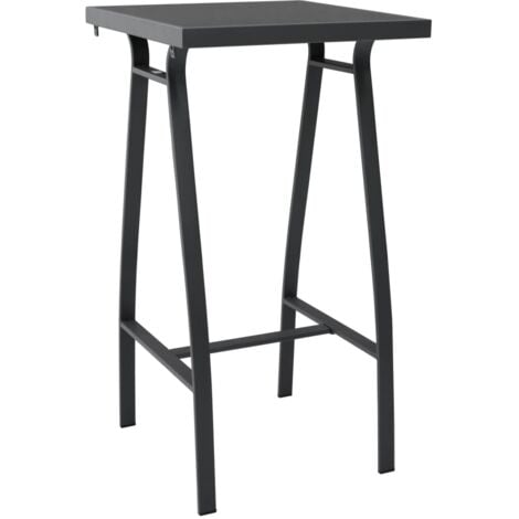 Garden Bar Table Black 60x60x110 cm Tempered Glass