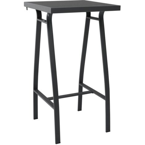 Garden Bar Table Black 60x60x110 cm Tempered Glass vidaXL