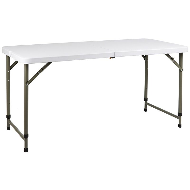 Outdoor Garden BBQ Party Catering Trestle Folding Table - Adjustable Height