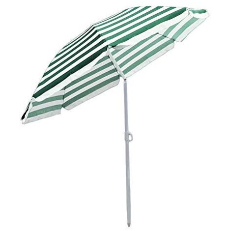 Garden Beach Green-White Parasol Outdoor Patio Sun Shade Tilting Umbrella 180cm