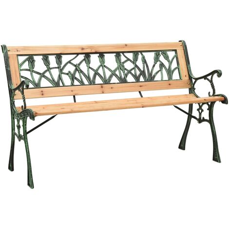 Garden Bench 122 cm Cast Iron and Solid Firwood vidaXL