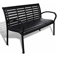 Garden Bench 125 cm Steel and WPC Black