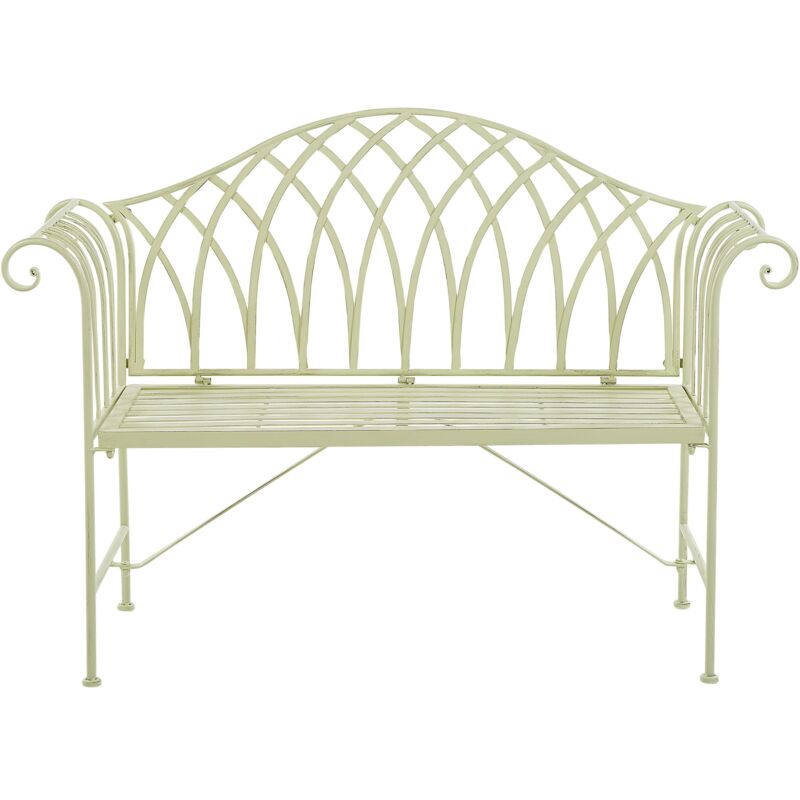Beliani Garden Bench Milazzo 130 Cm Metal Light Green