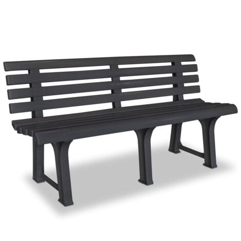 Garden Bench 145.5 cm Plastic Anthracite vidaXL
