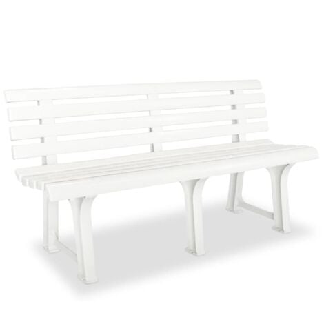 Garden Bench 145.5 cm Plastic White vidaXL