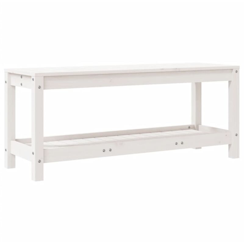 Vidaxl - Garden Bench White 108x35x45 Cm Solid Wood Pine
