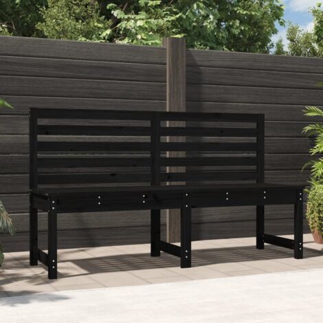 Garden Bench Black 157.5 cm Solid Wood Pine vidaXL