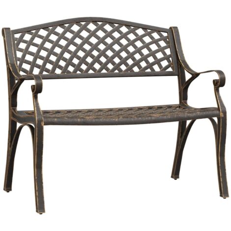 Garden Bench  Bronze  Cast Aluminium, Cast Iron  Medium  Durable vidaXL