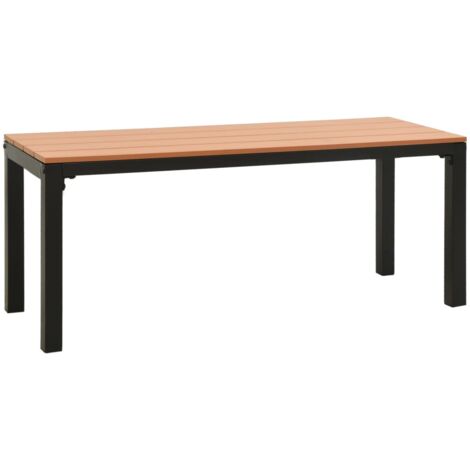 Garden Bench  Brown and Black  Steel  Medium   Durable vidaXL